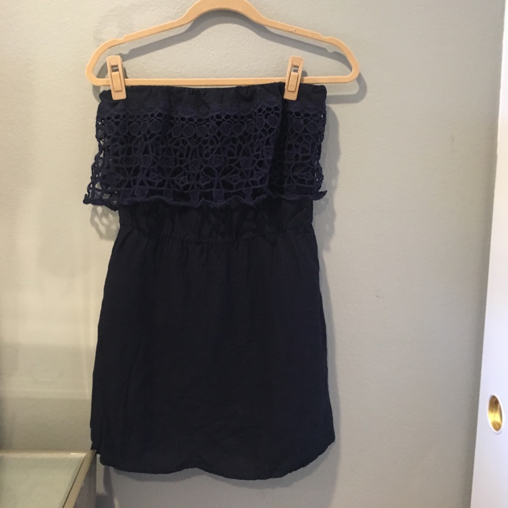 Navy Blue Tube Dress